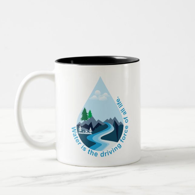 Water is the driving force of all life. Two-Tone coffee mug (Left)