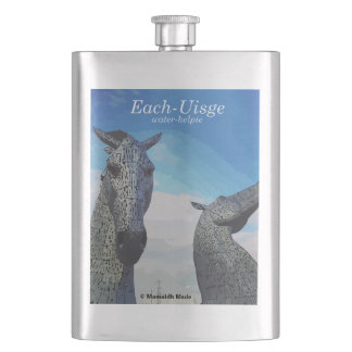 Water Kelpies - Each-Uisge Scottish Gaelic Hip Flask