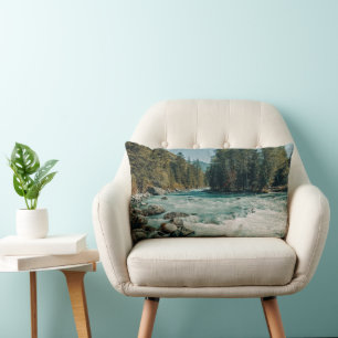 Water   Kucherla River, Altai Mountains Lumbar Pillow
