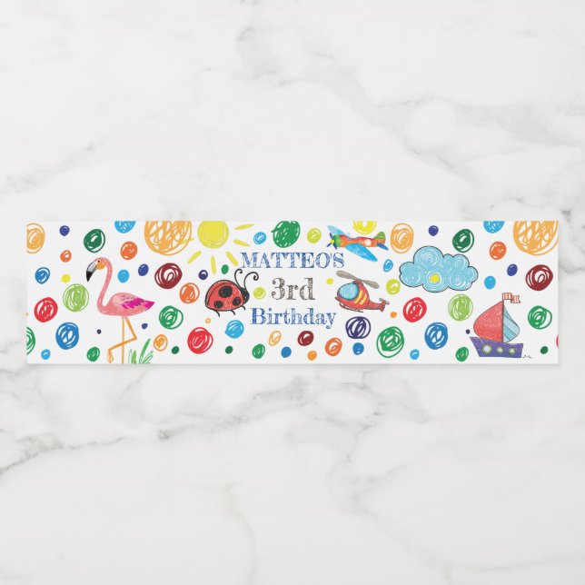 Water Label Hand Draw Doodle (Single Label)