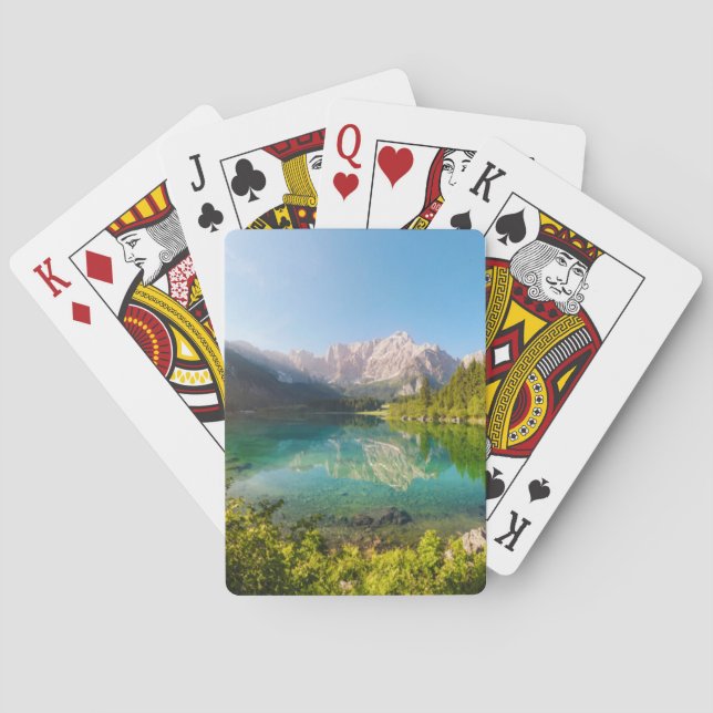Water | Lago di Fusine Mount Gangart Julian Alps Playing Cards (Back)