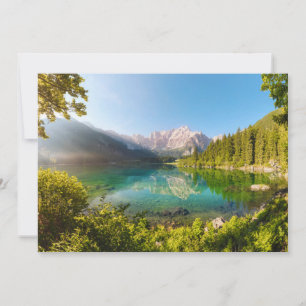 Water Lago di Fusine Mount Gangart Julian Alps Thank You Card
