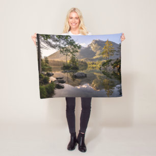 Water   Lake Hintersee Berchtesgaden Germany Fleece Blanket