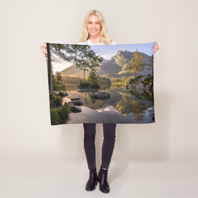 Water | Lake Hintersee Berchtesgaden Germany Fleece Blanket (In Situ)
