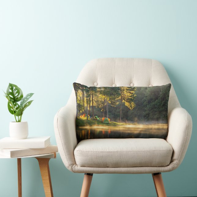 Water | Lake in Meahongson, Thailand Lumbar Pillow (Chair)