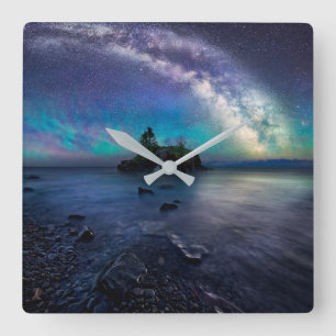 Water   Lake Superior Minnesota Square Wall Clock