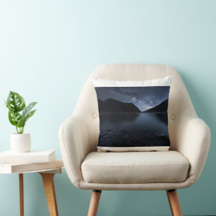 Water   Lakeshore at Night Throw Pillow