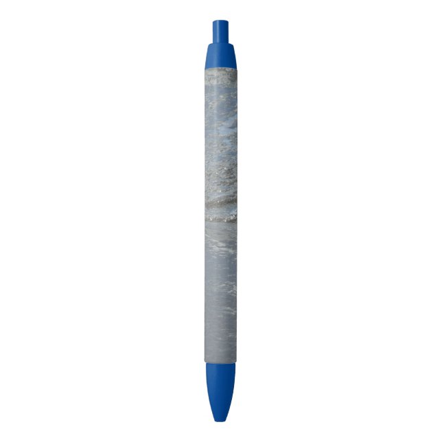 Water Lapping on the Beach Abstract Photography Blue Ink Pen (Front Vertical)
