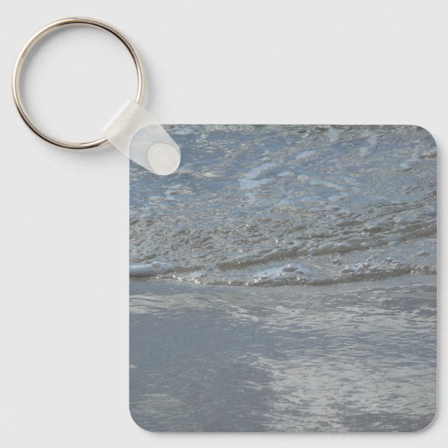 Water Lapping on the Beach Abstract Photography Keychain (Front)