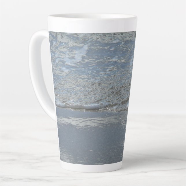 Water Lapping on the Beach Abstract Photography Latte Mug (Left Angle)