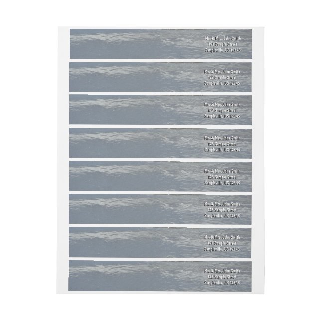 Water Lapping on the Beach Abstract Photography Wrap Around Label (Sheet)
