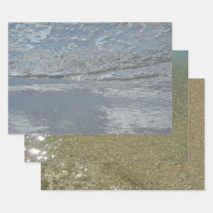 Water Lapping on the Beach Abstract Photography Wrapping Paper Sheet