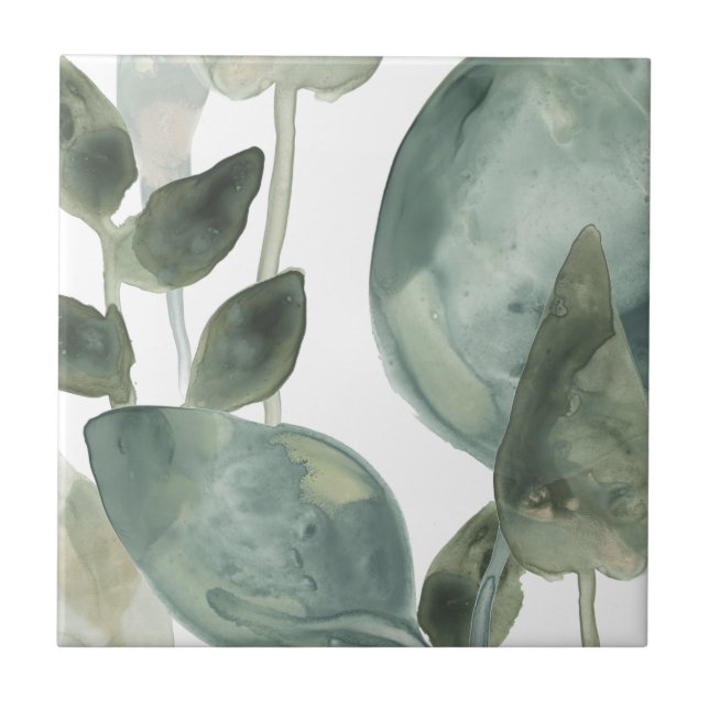 Water Leaves - Watercolor Tile (Front)