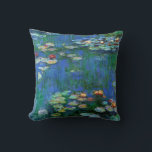 Water Lilies 1916 Claude Monet Fine Art Throw Pillow<br><div class="desc">Water Lilies is one of a series of many water lily flower paintings by French Impressionism artist,  Claude Monet,  painting the light,  colour,  and nature reflections in the pond water among the lily pads.</div>