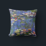 Water Lilies 1916 Claude Monet Fine Art Throw Pillow<br><div class="desc">Water Lilies was one of a series of many water lily flower paintings by French Impressionism artist,  Claude Monet,  painting the light,  colour,  and nature reflections in the pond water among the lily pads.</div>