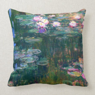 Water Lilies 1917 Claude Monet Fine Art Throw Pillow