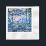 Water Lilies, 1919, by Monet Napkin<br><div class="desc">Water Lilies, 1919 famous painting by Claude Monet, with colour coordinated solid colours pinkish-purple and Monet blue, ready to mix and match.</div>