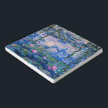 Water Lilies, 1919, by Monet Trivet<br><div class="desc">Water Lilies, 1919 famous painting by Claude Monet, with colour coordinated solid colours pinkish-purple and Monet blue, ready to mix and match.</div>