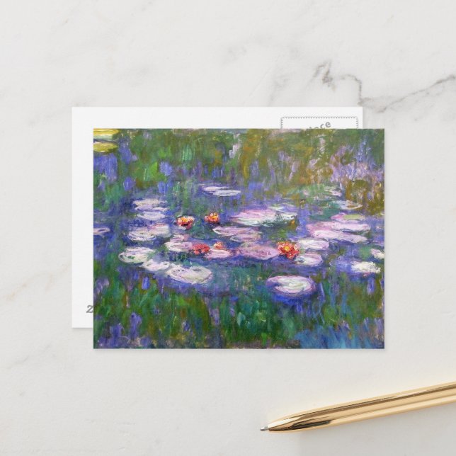 Water Lilies 8 Postcard (Front/Back In Situ)
