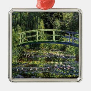 Water Lilies and Japanese Bridge Metal Ornament