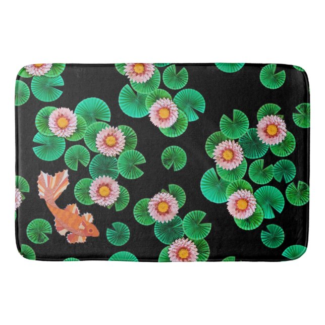 Water Lilies and Koi Fish Bath Mat (Front)