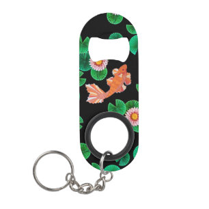 Water Lilies and Koi Fish Bottle Opener Keychain Mini Bottle Opener