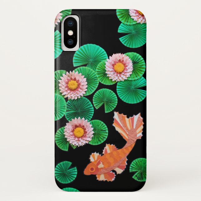 Water Lilies and Koi Fish Phone Case (Back)