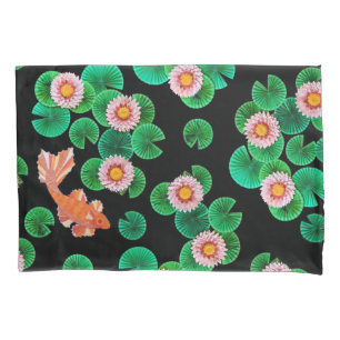 Water Lilies and Koi Fish Pillow Case