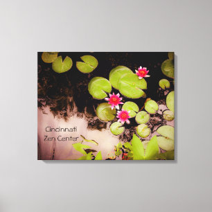 Water lilies and koi pond canvas print