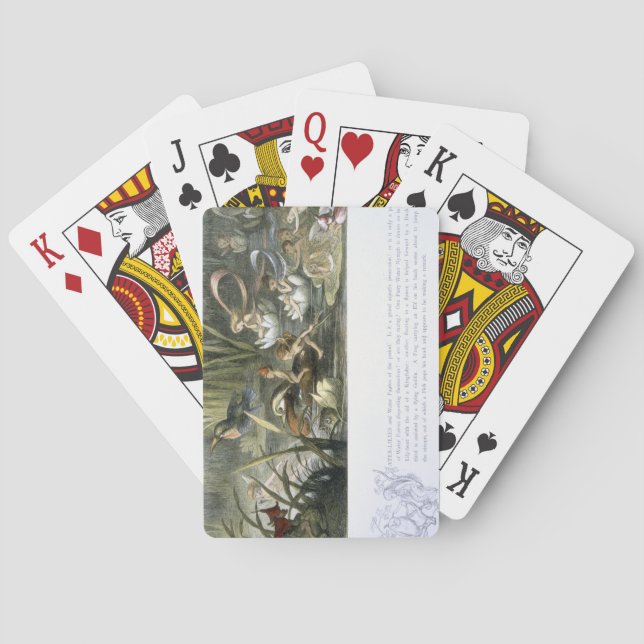 Water-Lilies and Water Fairies, illustration from Playing Cards (Back)