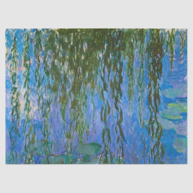 Water Lilies and Weeping Willow Branches by Monet Tissue Paper (Front)
