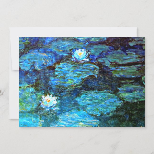 Water Lilies (blue) by Claude Monet Card (Front)