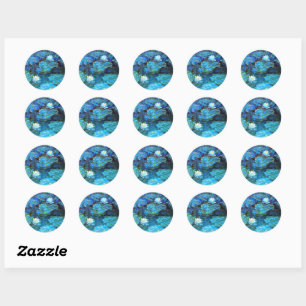 Water Lilies (blue) by Claude Monet Classic Round Sticker
