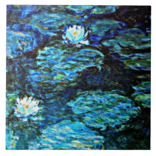 Water Lilies, Blue, by Claude Monet Tile