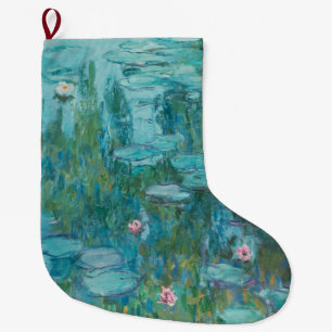Water Lilies (by Claude Monet, 1915) Large Christmas Stocking