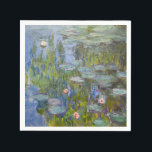 Water Lilies by Claude Monet Classic Impressionist Napkin<br><div class="desc">"Water Lilies" (1915) by Claude Monet is a serene painting that showcases his iconic water lily pond, with soft reflections on the water's surface and a tranquil, almost abstract quality. The painting emphasizes the natural beauty of the pond, surrounded by lush greenery, capturing the gentle play of light and colour...</div>