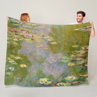Water Lilies by Claude Monet Fleece Blanket