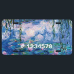 Water Lilies by Claude Monet License Plate<br><div class="desc">Water Lilies by Claude Monet. 
Please visit my store for more interesting design and more colour choice => zazzle.com/iwheels*</div>