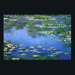 Water Lilies by Claude Monet Poster<br><div class="desc">Water Lilies by Claude Monet. About Claude Monet Claude Monet was born on 14 November 1840 on the 5th floor of 45 rue Laffitte, in the 9th arrondissement of Paris. In June 1861, Monet joined the First Regiment of African Light Cavalry in Algeria for a seven-year commitment, but, two years...</div>