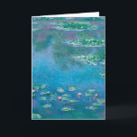 Water Lilies, Claude Monet Card<br><div class="desc">Water Lilies is a series of approximately 250 oil paintings by French Impressionist Claude Monet. The paintings depict his flower garden at his home in Giverny, and were the main focus of his artistic production during the last thirty years of his life.</div>