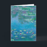 Water Lilies, Claude Monet Card<br><div class="desc">Water Lilies is a series of approximately 250 oil paintings by French Impressionist Claude Monet. The paintings depict his flower garden at his home in Giverny, and were the main focus of his artistic production during the last thirty years of his life.</div>