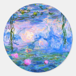 Water Lilies Claude Monet Restored Classic Round Sticker