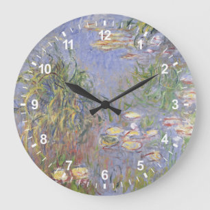 Water-Lilies, Cluster of Grass Large Clock