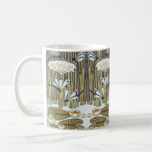 Water Lilies,Dragonflies,Marsh Art Nouveau Coffee Mug