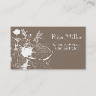 Water-lilies engraving business card