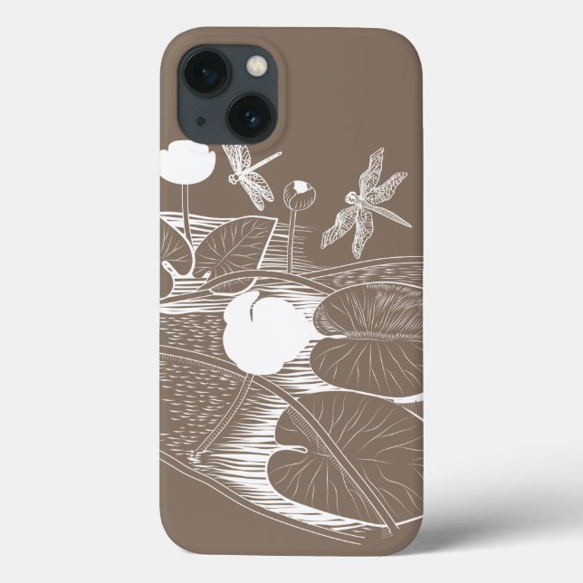 Water-lilies engraving Case-Mate iPhone case (Back)