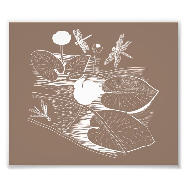 Water-lilies engraving photo print (Front)