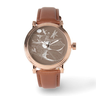 Water-lilies engraving watch