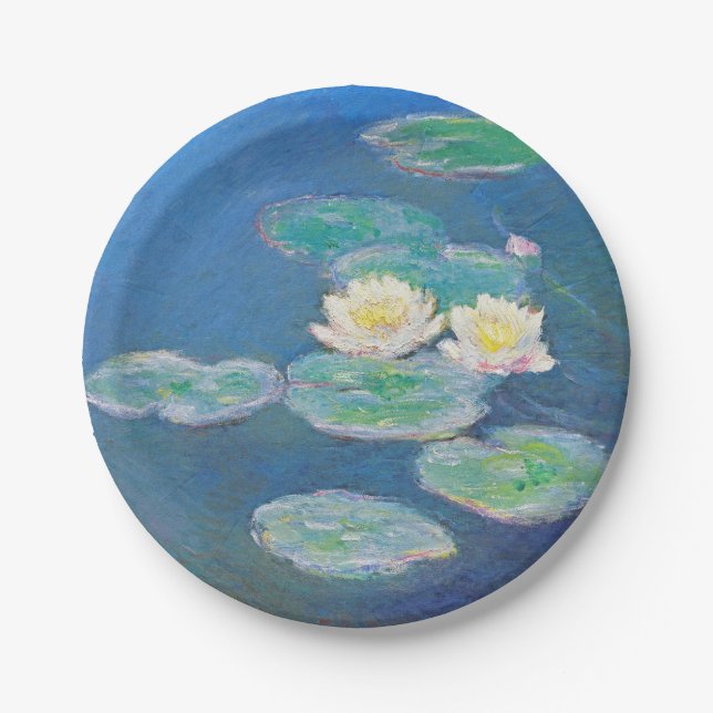Water Lilies, Evening Effect by Monet Paper Plate (Front)