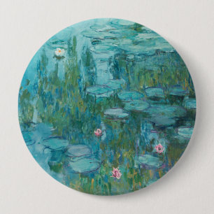 Water Lilies, Fine Art Oil Painting, Claude Monet 4 Inch Round Button